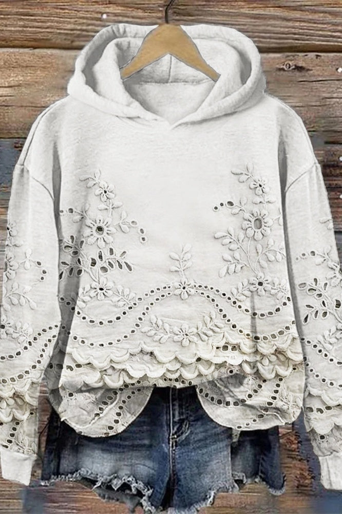 LINJA Stockholm™ | Hoodie i Spets Prato