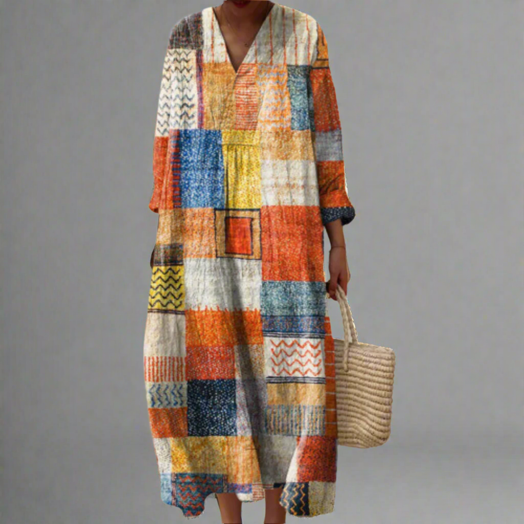 LINJA Stockholm™ | Patchwork Boho Maxiklänning