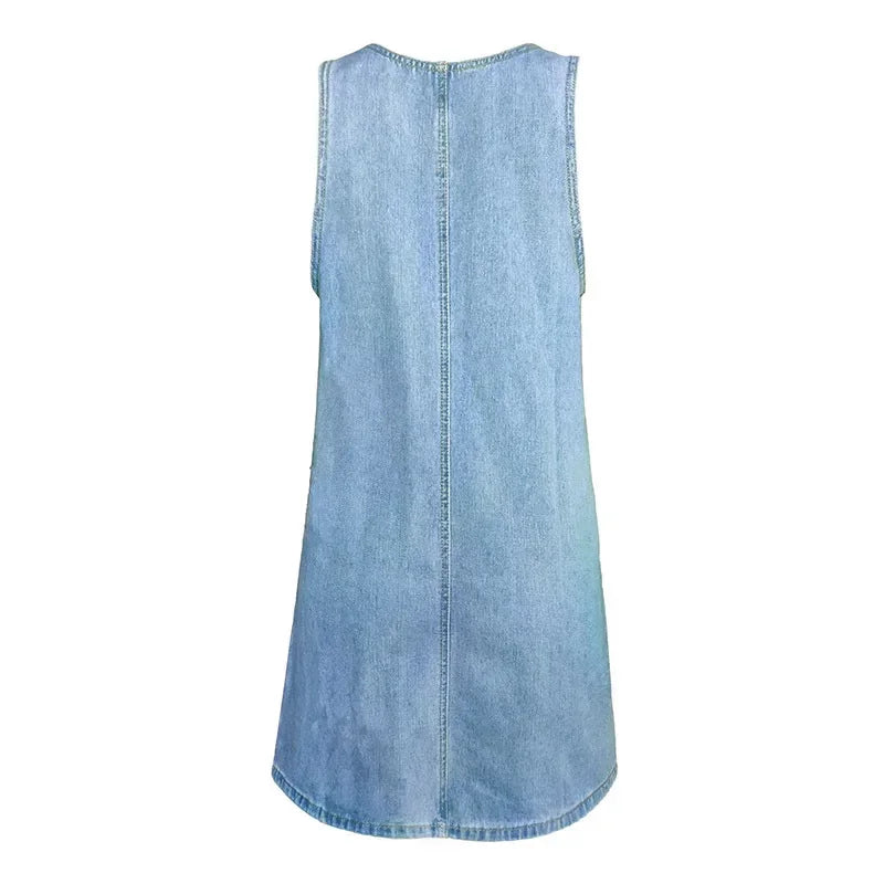 LINJA Stockholm™ | Avslappnad Sommarklänning i Denim