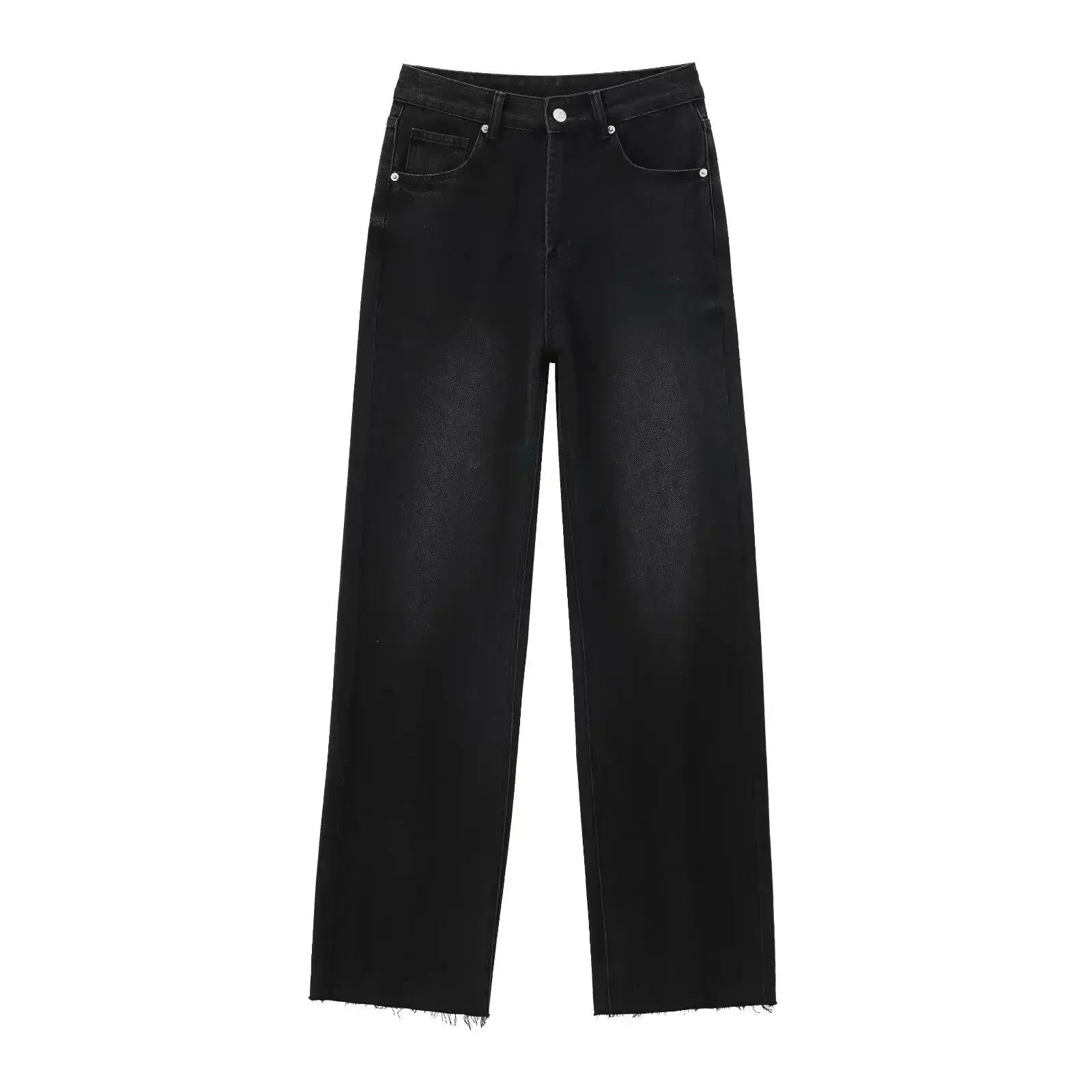 LINJA Stockholm™ | Elegant Svart Jeans med Rå Finish