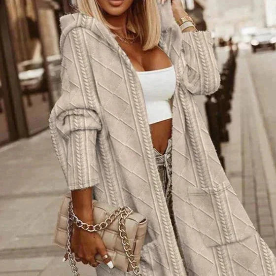 LINJA Stockholm™ | Lång Cardigan med Huvud
